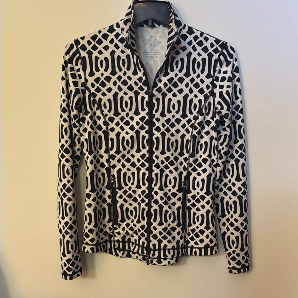 J. McLaughlin Black and White Scuba Bedford Jacket